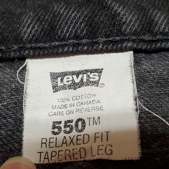 VINTAGE Levi's 550 Red Tab Black Stone Wash Relaxed Tapered High Rise Jeans 6 - Picture 11 of 13